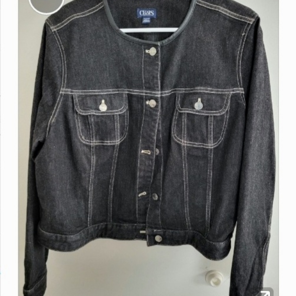 Chaps, women,black Jean jacket